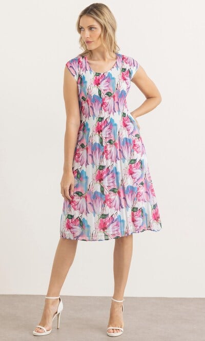Bouquet Printed Sleeveless Dress