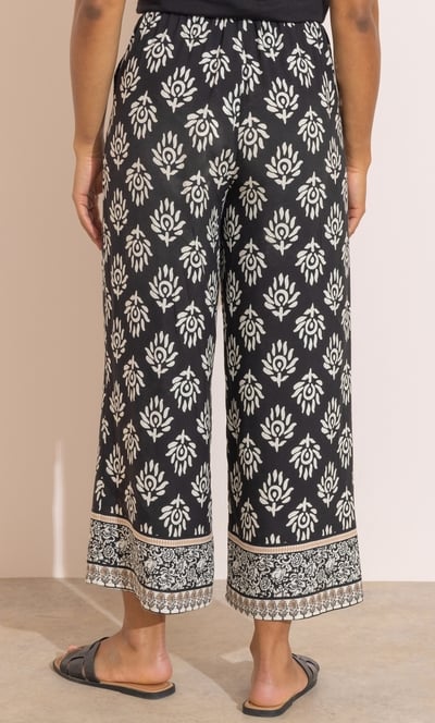 Printed Wide Leg Trousers