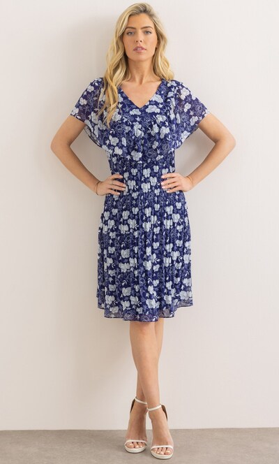 Floral Print Pleated Dress