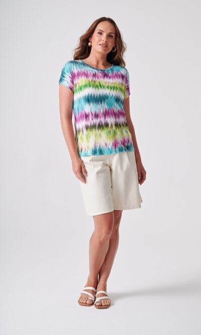 Anna Rose Short Sleeve Printed Top