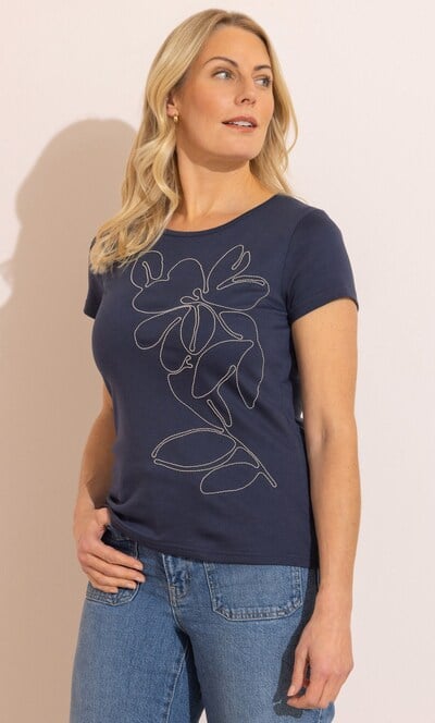 Anna Rose Beaded Applique T-shirt