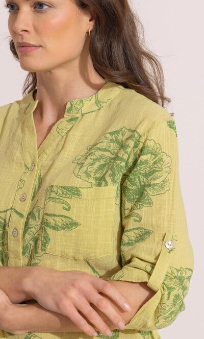 Printed Textured Cotton Top
