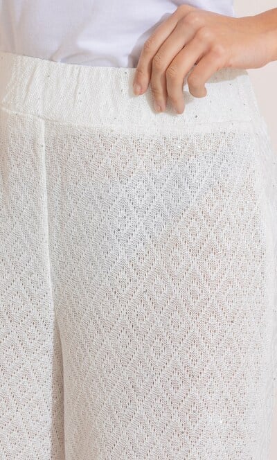 Sequin Knitted Wide Leg Trousers