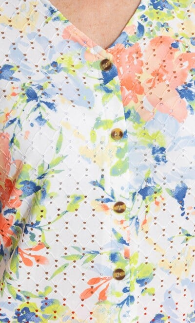 Anna Rose Garden Printed Jersey Blouse