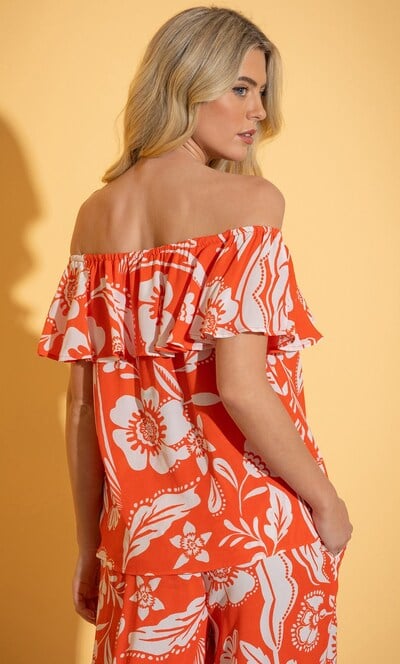 Floral Print Bardot Top