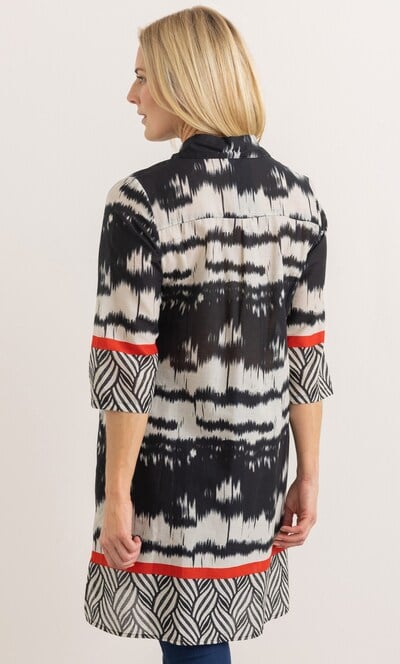 Border Printed Cotton Tunic Top