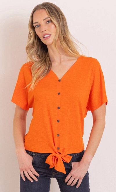 Textured Tie Hem Top