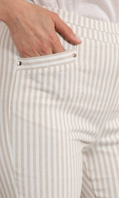 Cropped Striped Stretch Trousers