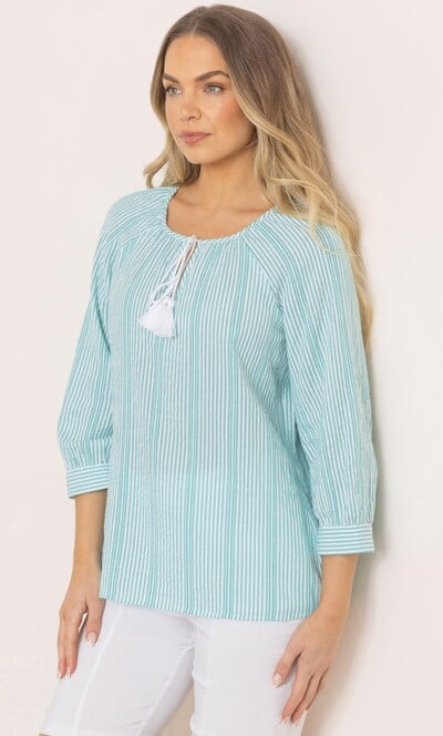 Striped Seersucker Top