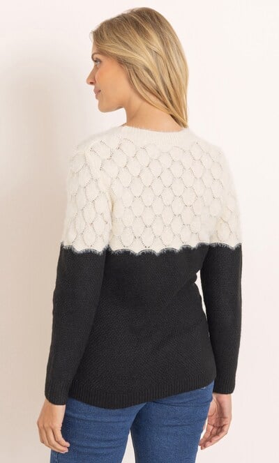 Colour Block Textured Knit Top