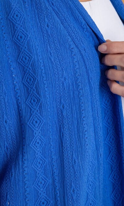 Patterned Open Front Jersey Cardigan