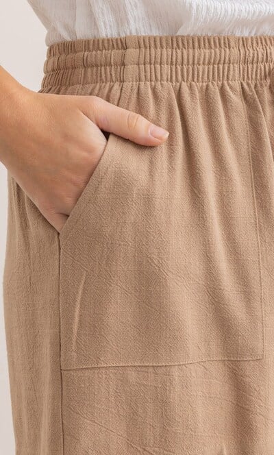 Linen Blend Pull On Shorts