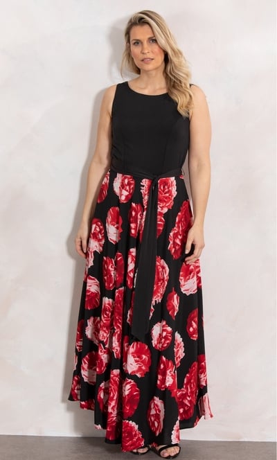 Floral Print Sleeveless Maxi Dress