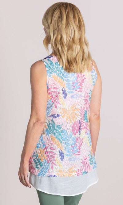 Anna Rose Printed Lace Layered Top