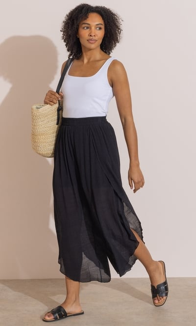 Wide Leg Wrap Over Trousers