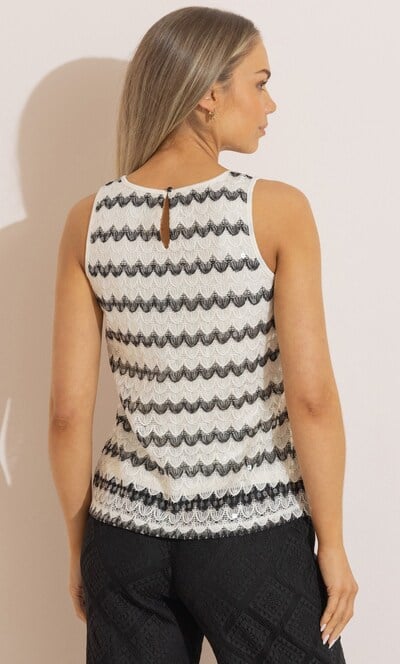 Sequin Crochet Sleeveless Top