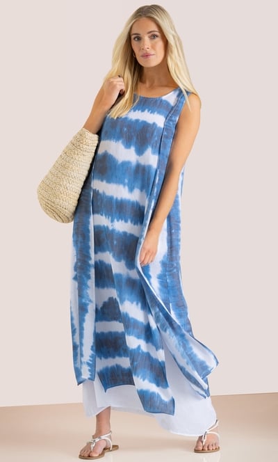 Printed Sleeveless Layered Maxi Dress