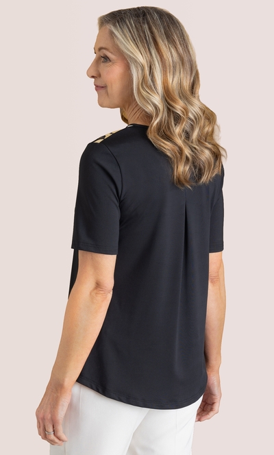 Anna Rose Embellished Floral Print Top