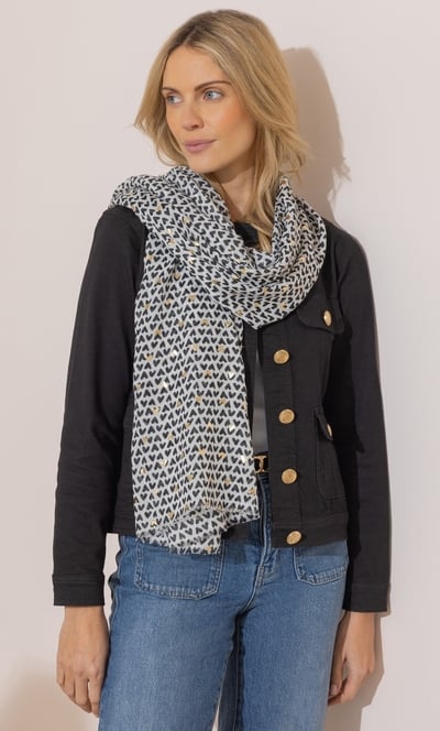 Lightweight Shimmer Heart Scarf