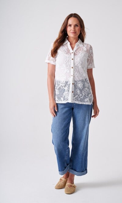 Anna Rose Embellished Embroidered Blouse