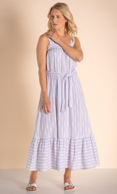 Striped Sleeveless Maxi Dress