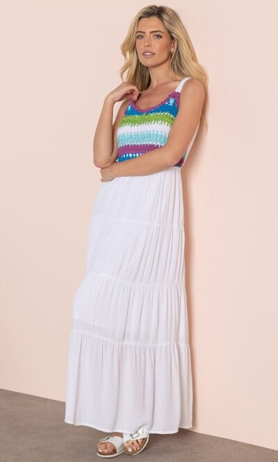Crochet Trim Maxi Dress