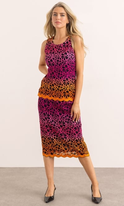 Ombre Floral Lace Sleeveless Top