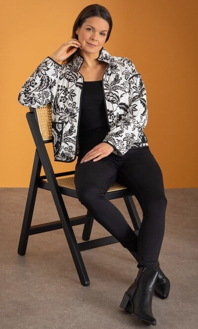 Botanical Print Quilted Jacket