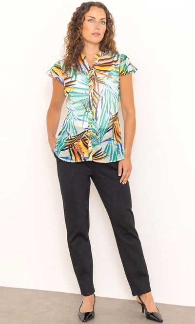 Anna Rose Printed Blouse With Lurex Stripes