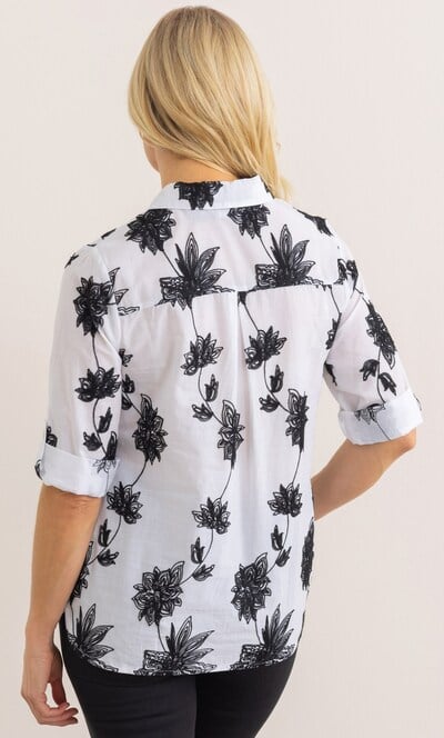 Floral Embroidered Cotton Top