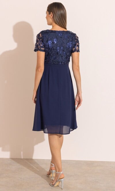 Sequin Embroidered Midi Dress