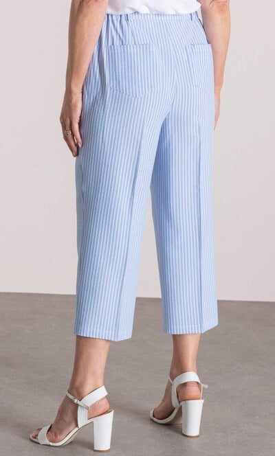 Anna Rose Seersucker Stripe Cropped Trousers