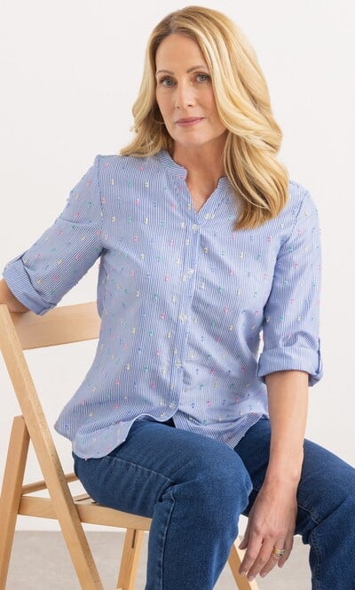 Anna Rose Striped Blouse