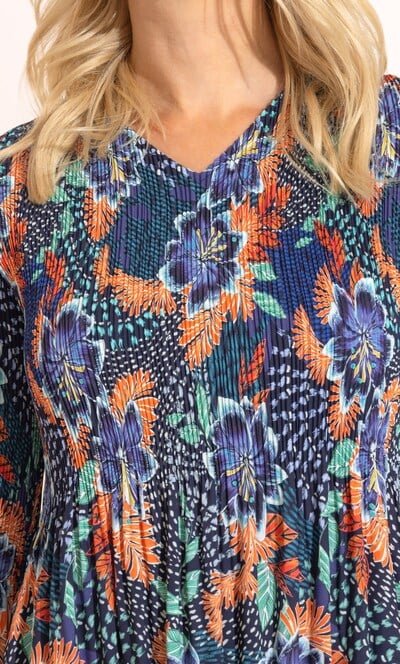 Garden Print Pleated Top