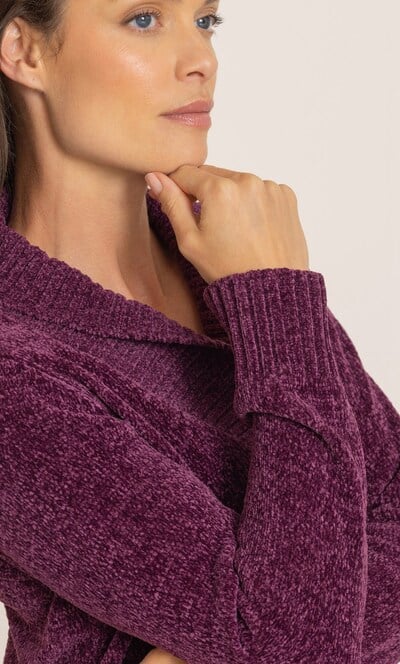Chenille Long Sleeve Collared Jumper