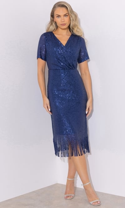 Tassel Sequin Midaxi Dress
