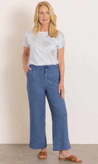 Anna Rose Pull On Wide Leg Spotty Trousers