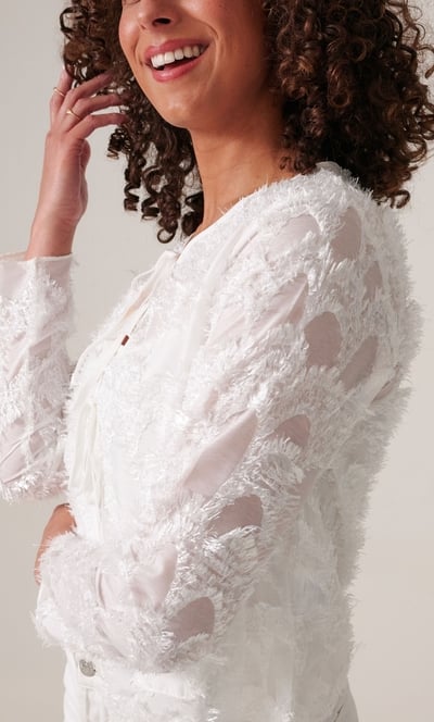 Feathered Design Tie Front Cover Up