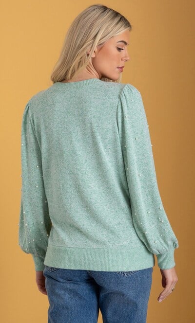 Embellished Blouson Sleeve Jumper
