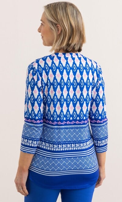 Anna Rose Printed Notch Neck Top