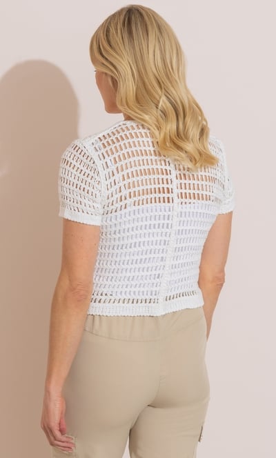 Anna Rose Embellished Crochet Knit Cardigan