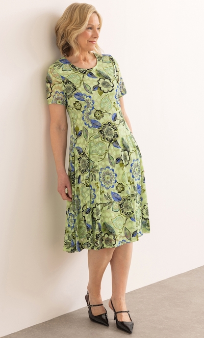 Anna Rose Floral Print Panelled Lace Dress