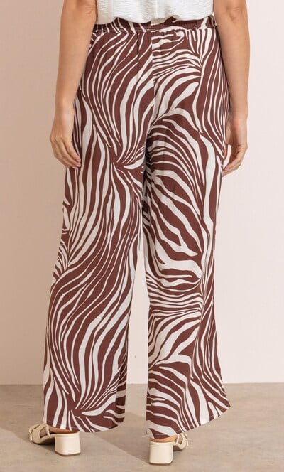 Wide Leg Zebra Print Trousers