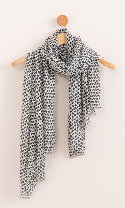 Lightweight Shimmer Heart Scarf