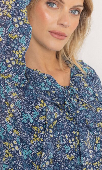 Ditsy Frilled Long Sleeve Top