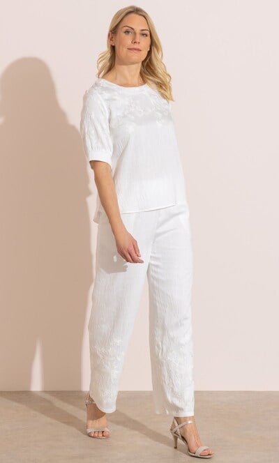 Anna Rose Embroidered Pull On Trousers