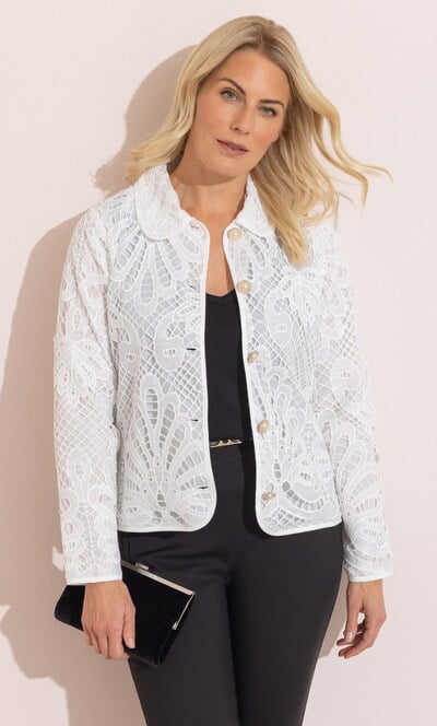 Crochet Lace Button Jacket