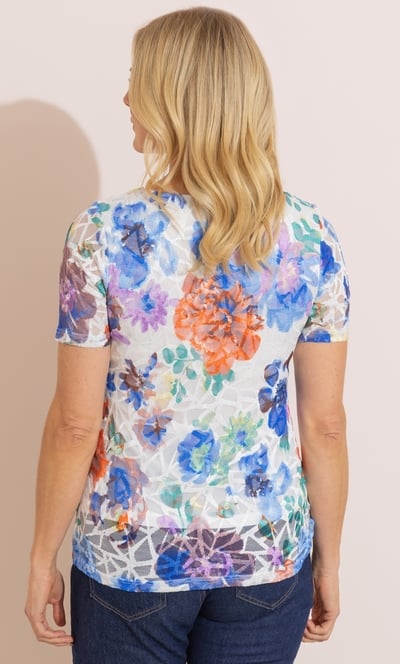 Anna Rose Floral Print Lace T-Shirt