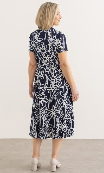 Anna Rose Textured Flower Print Jersey Shirt Dress