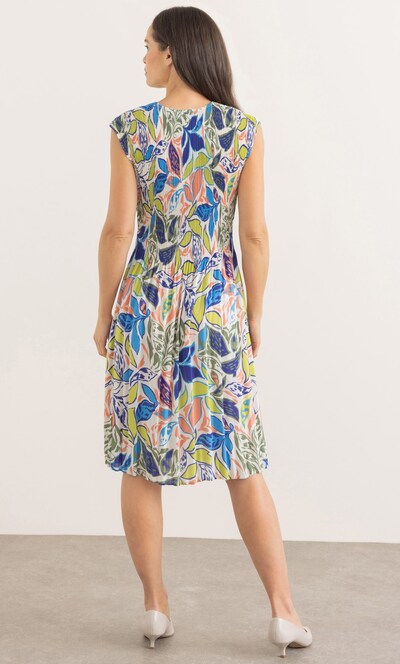 Leaf Print Pleated Dress